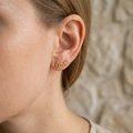 Script "Love" Word Stud Earrings - 14k Gold Plated Cursive Message Post Earrings