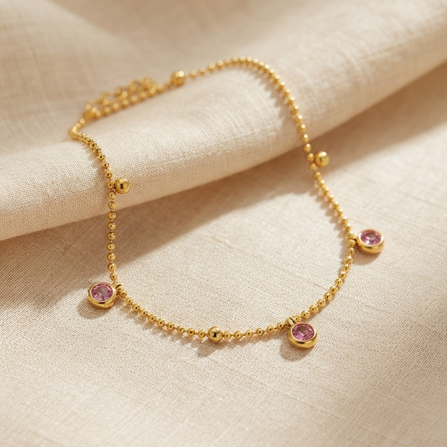 Luminous Glow Gold Charm Anklet || Rakhi Gift for Sister