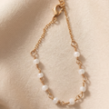 Ethereal Moonstone Beaded Chain Bracelet – 18K Gold Plated Anti-Tarnish Jewelry