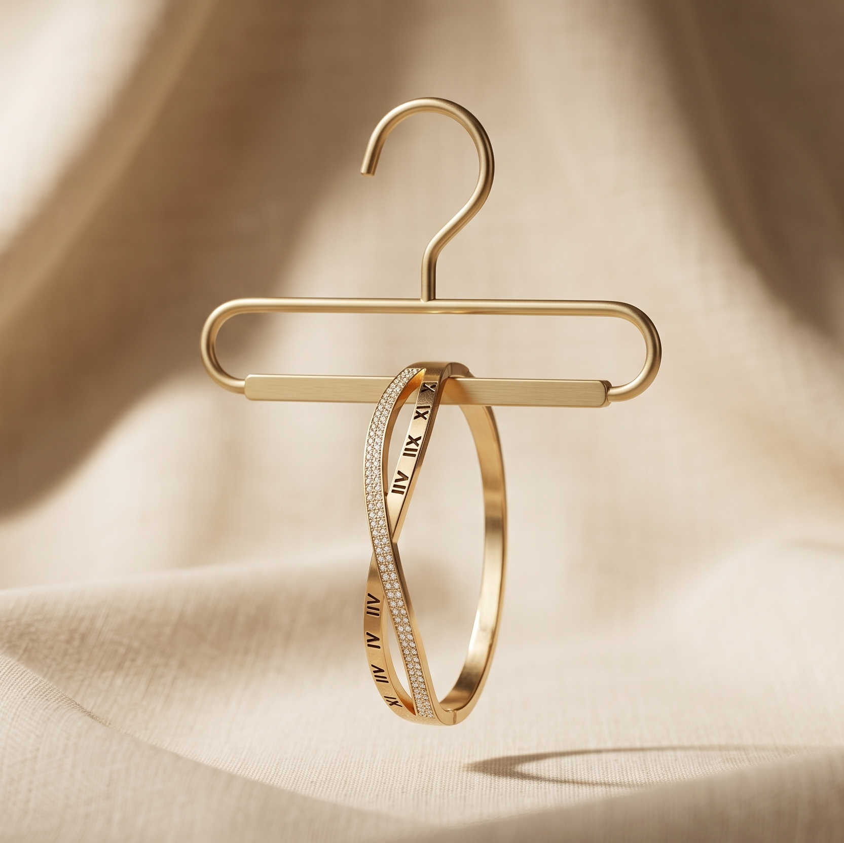 Eternity Roman Numeral Crossover Crystal Bangle
