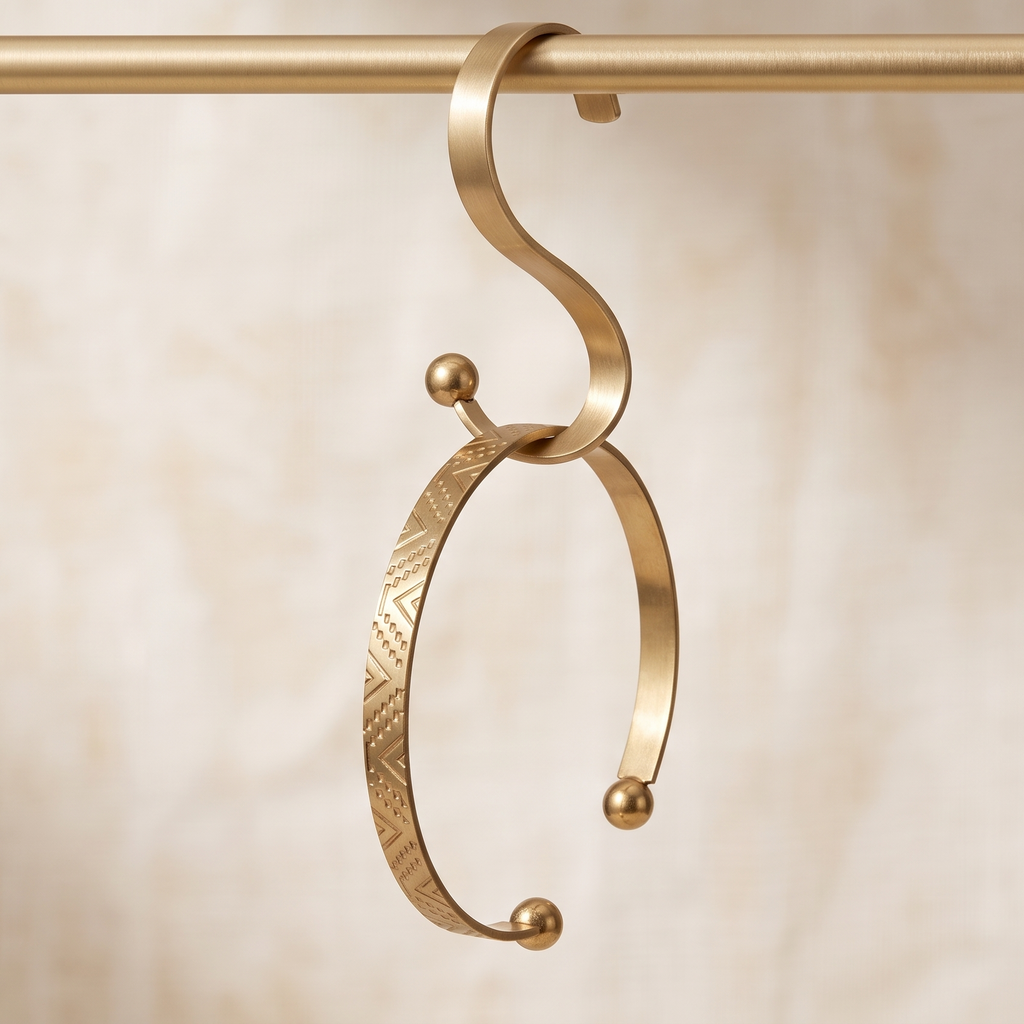 Nomad Geometric Engraved Open Cuff Bracelet