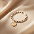 Vintage Empress Coin Pearl Bracelet | Elegant Stretch Beaded Bracelet for Women