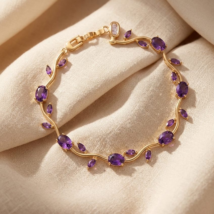 Trending Tulip Bracelet for Women & Girls | Stylish Crystal Floral Bracelet | Romantic Gift Jewellery Lobster Clasp || Rakhi Gift for Sister