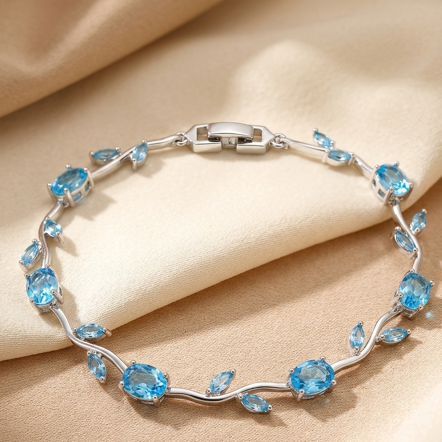 Trending Tulip Bracelet for Women & Girls | Stylish Crystal Floral Bracelet | Romantic Gift Jewellery Lobster Clasp || Rakhi Gift for Sister