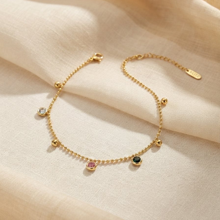 Luminous Glow Gold Charm Anklet || Rakhi Gift for Sister