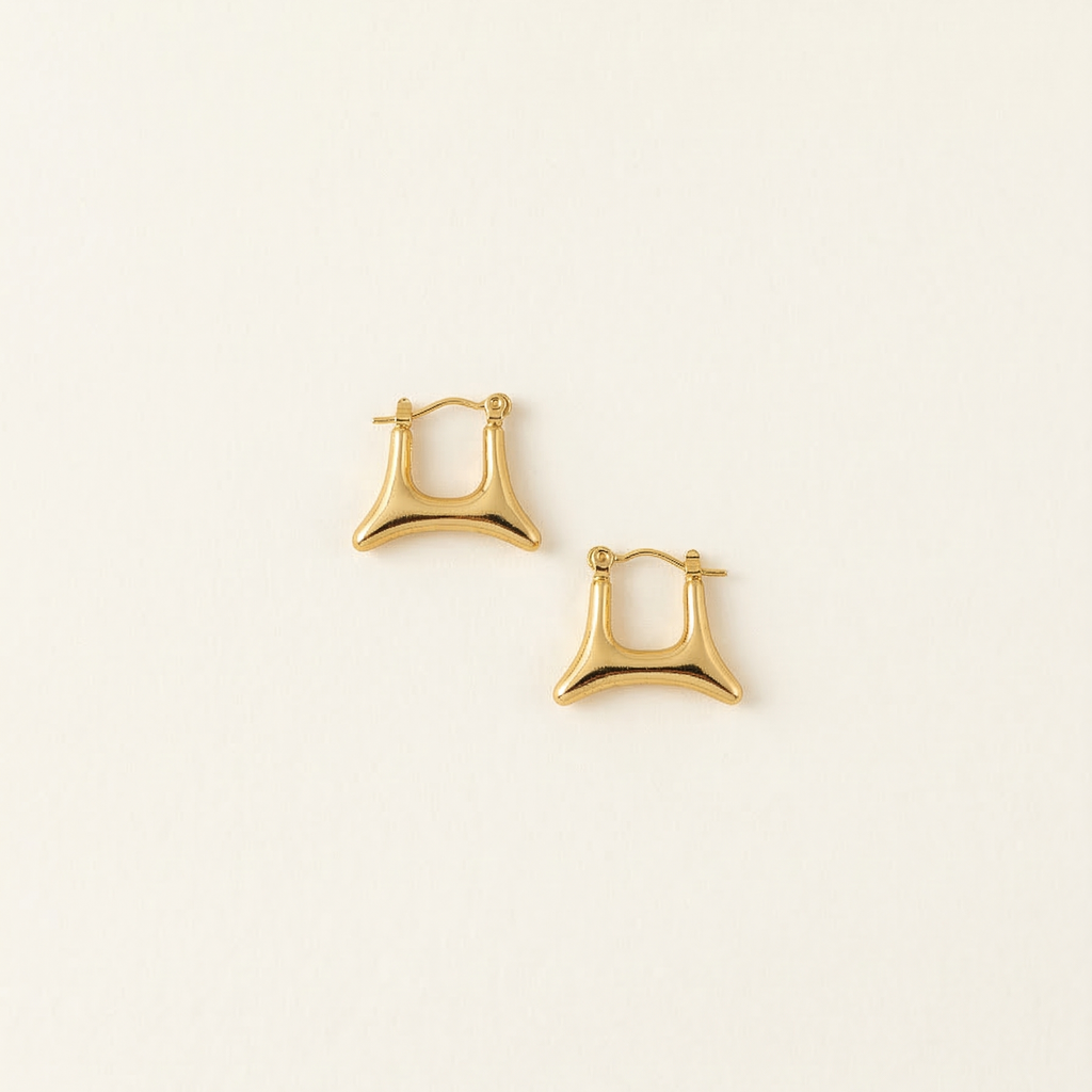 The Elara Liquid Teardrop Studs – 18K Gold Plated Stainless Steel Anti-Tarnish Earrings