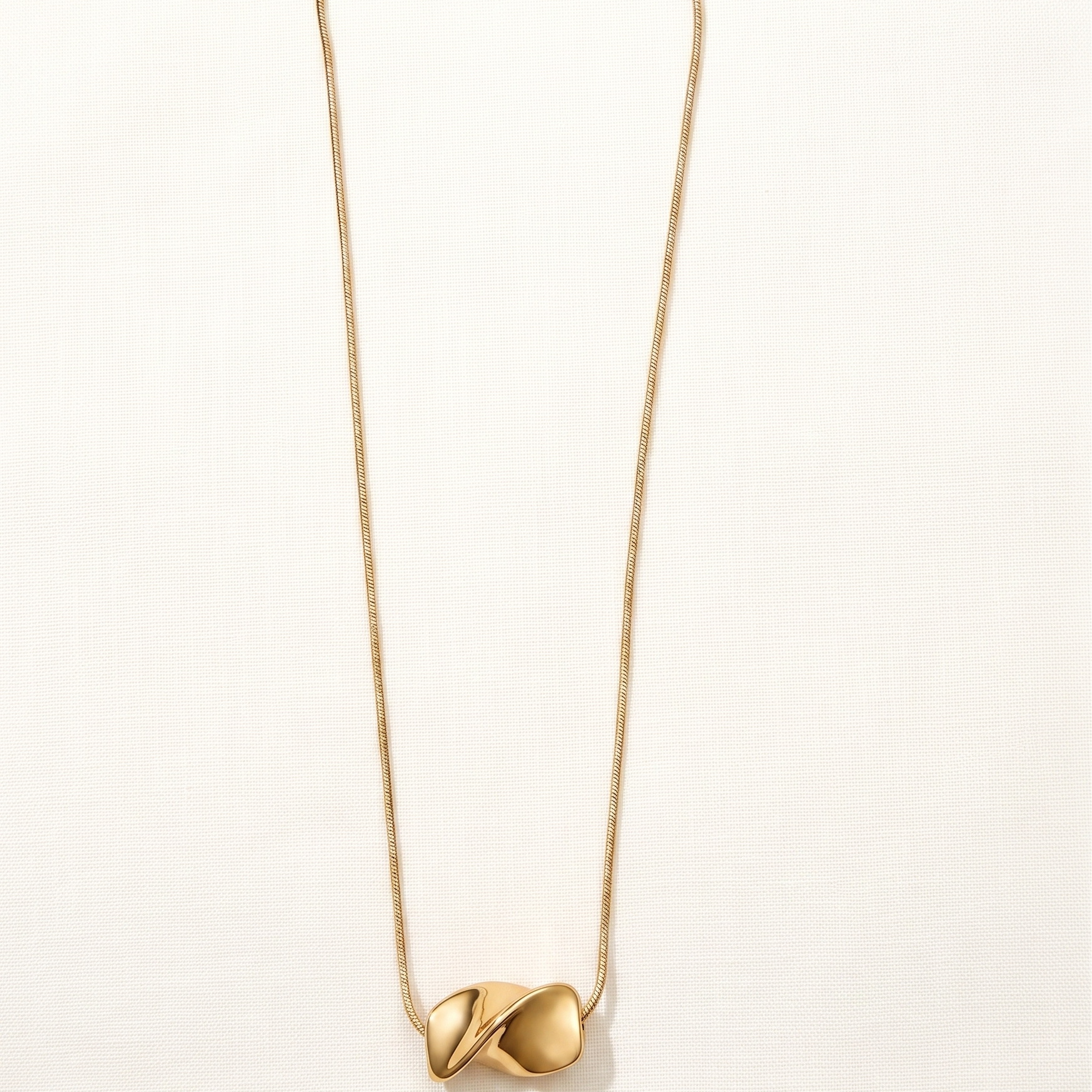 Infinite Twist Anti-Tarnish Sculptural Pendant Necklace