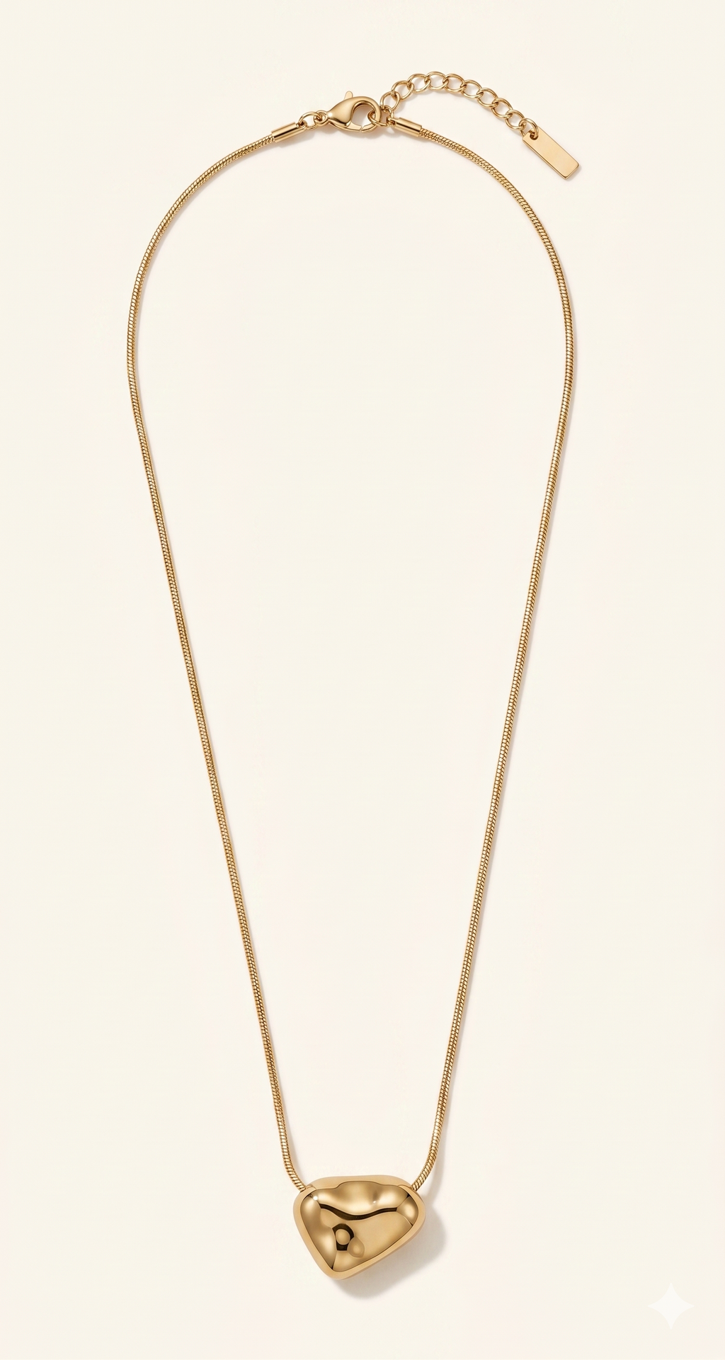 Gold Molten Heart Pendant Necklace – Anti-Tarnish & Waterproof
