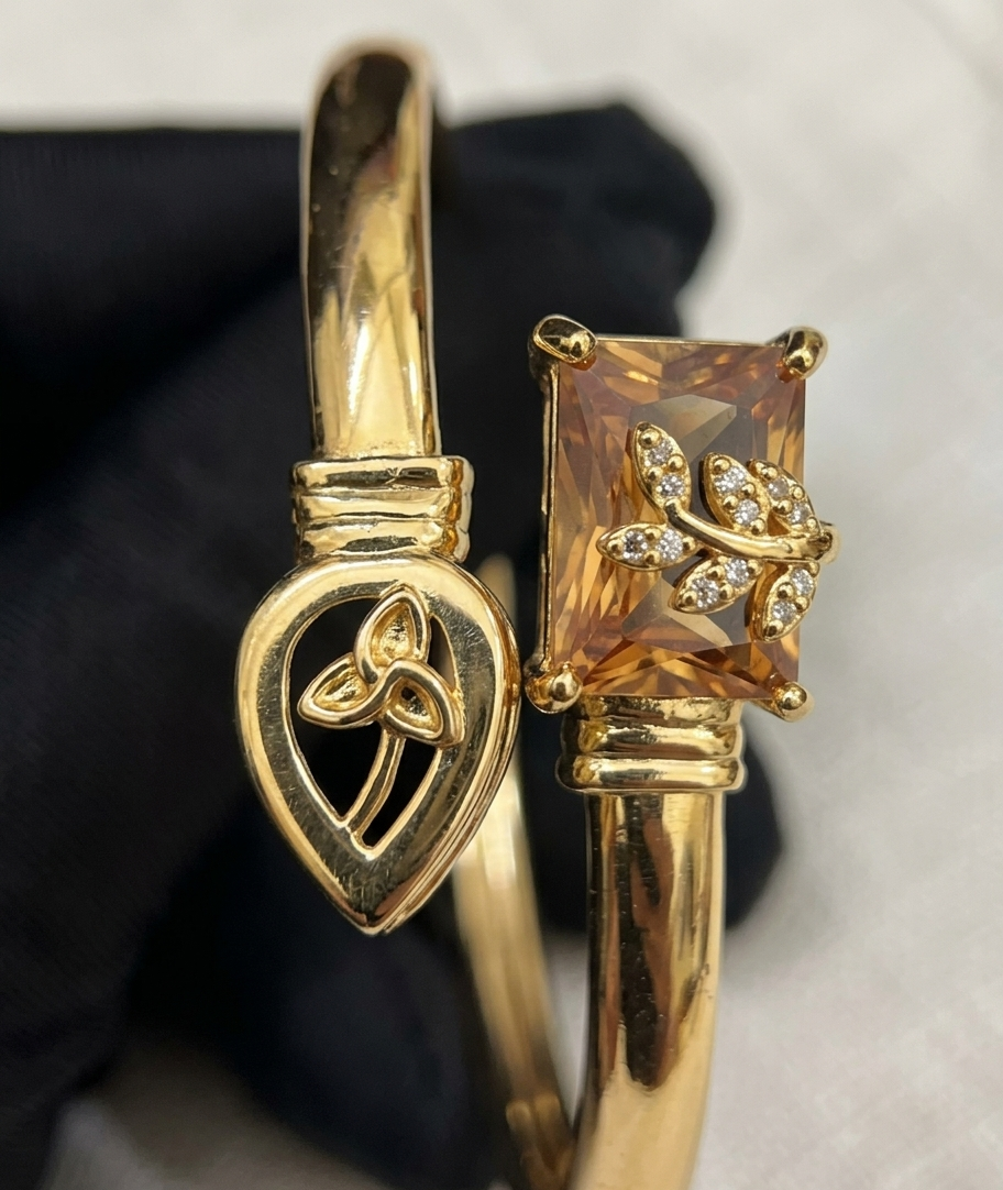 Ethereal Amber Harvest Bypass Cuff – Free Size