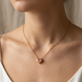 18k Gold Plated Blush Heart Necklace For Womens - Gift for Girls & Women | Waterproof & Anti-Tarnish Demifine Jewellery, Stylish and Trendy Necklace for Ladies || Rakhi Gift for Sister