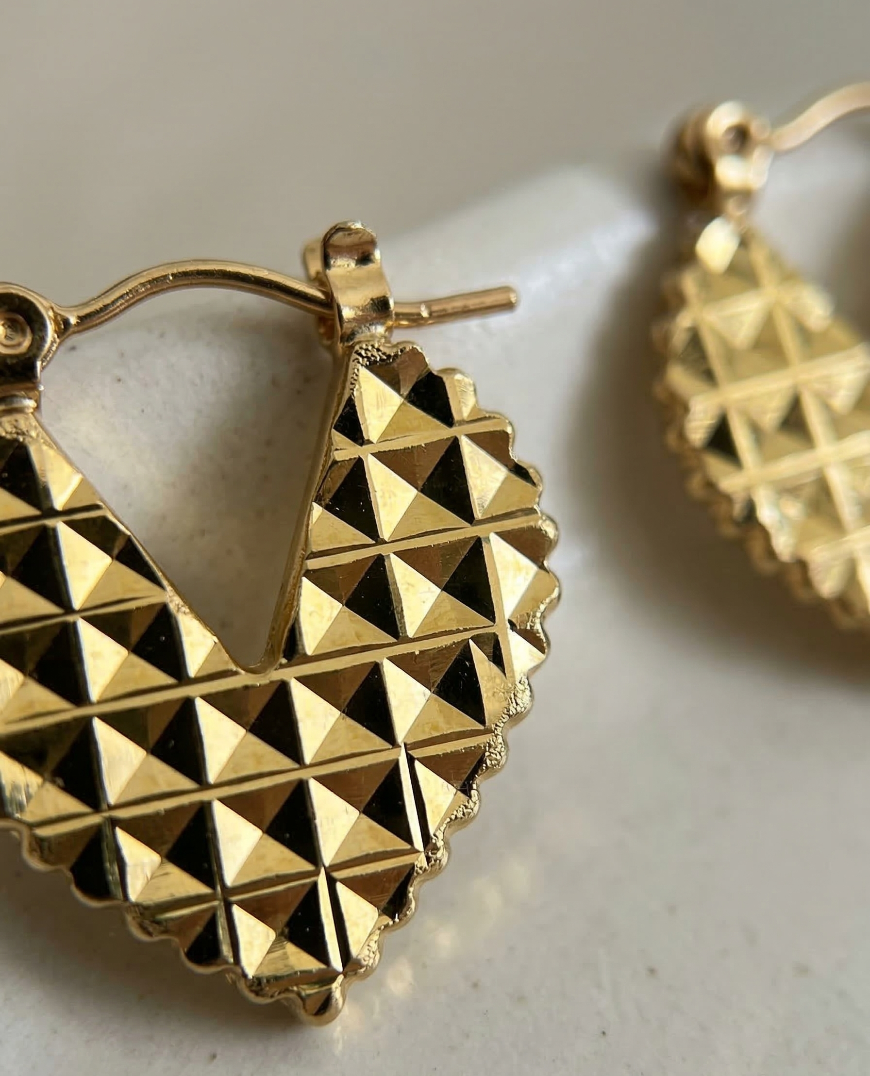 The Prism Heart Hoops – 18K Gold Plated Stainless Steel Anti-Tarnish Earrings