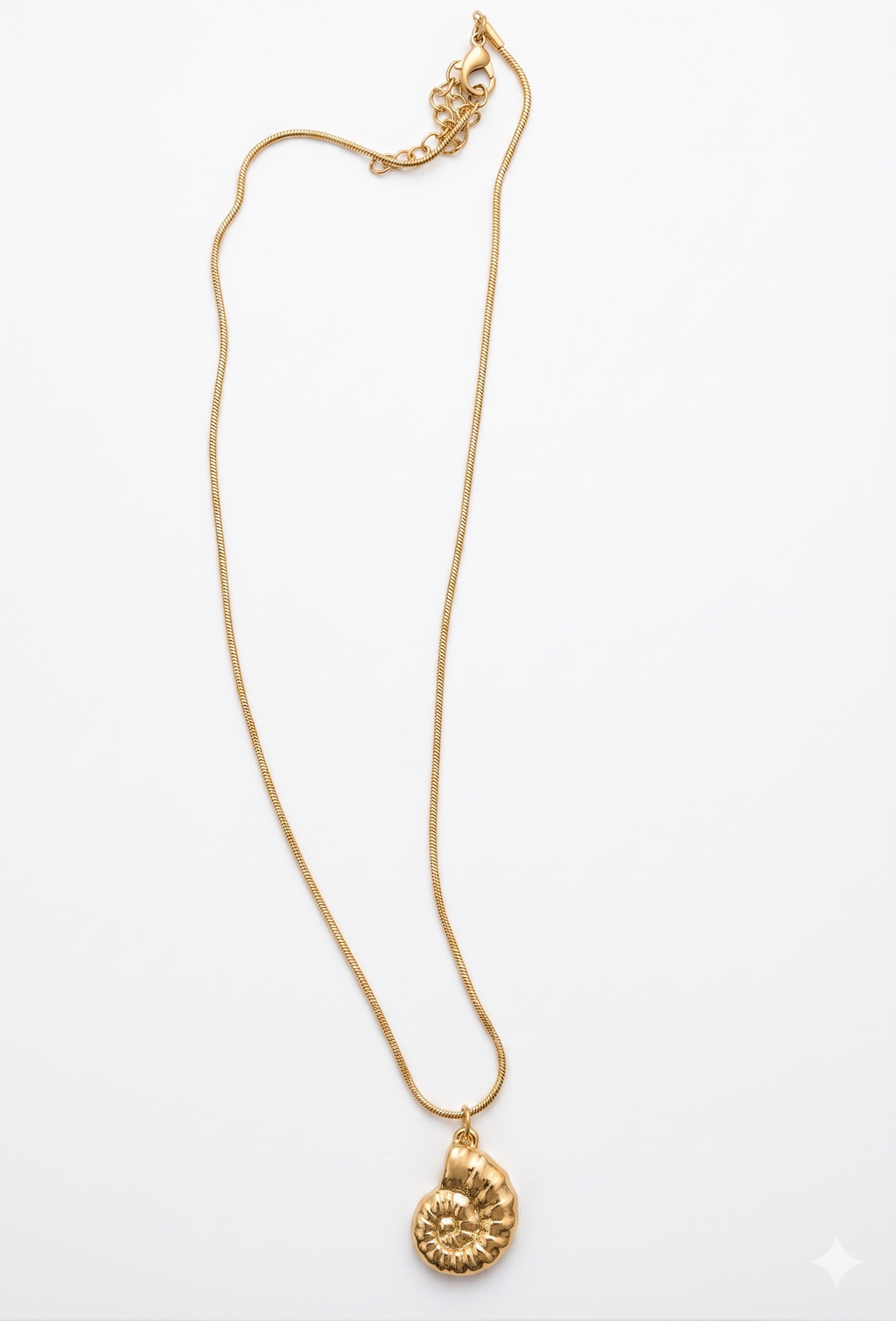 Golden Nautilus Spiral Anti-Tarnish Pendant Necklace