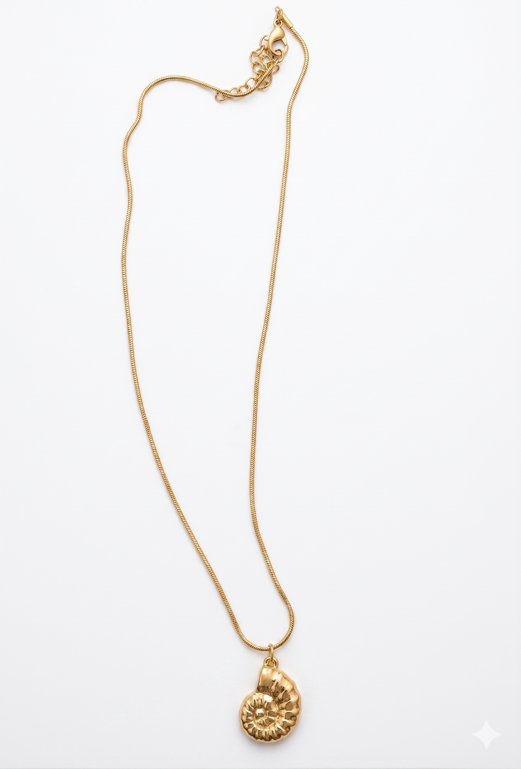 Golden Nautilus Spiral Anti-Tarnish Pendant Necklace