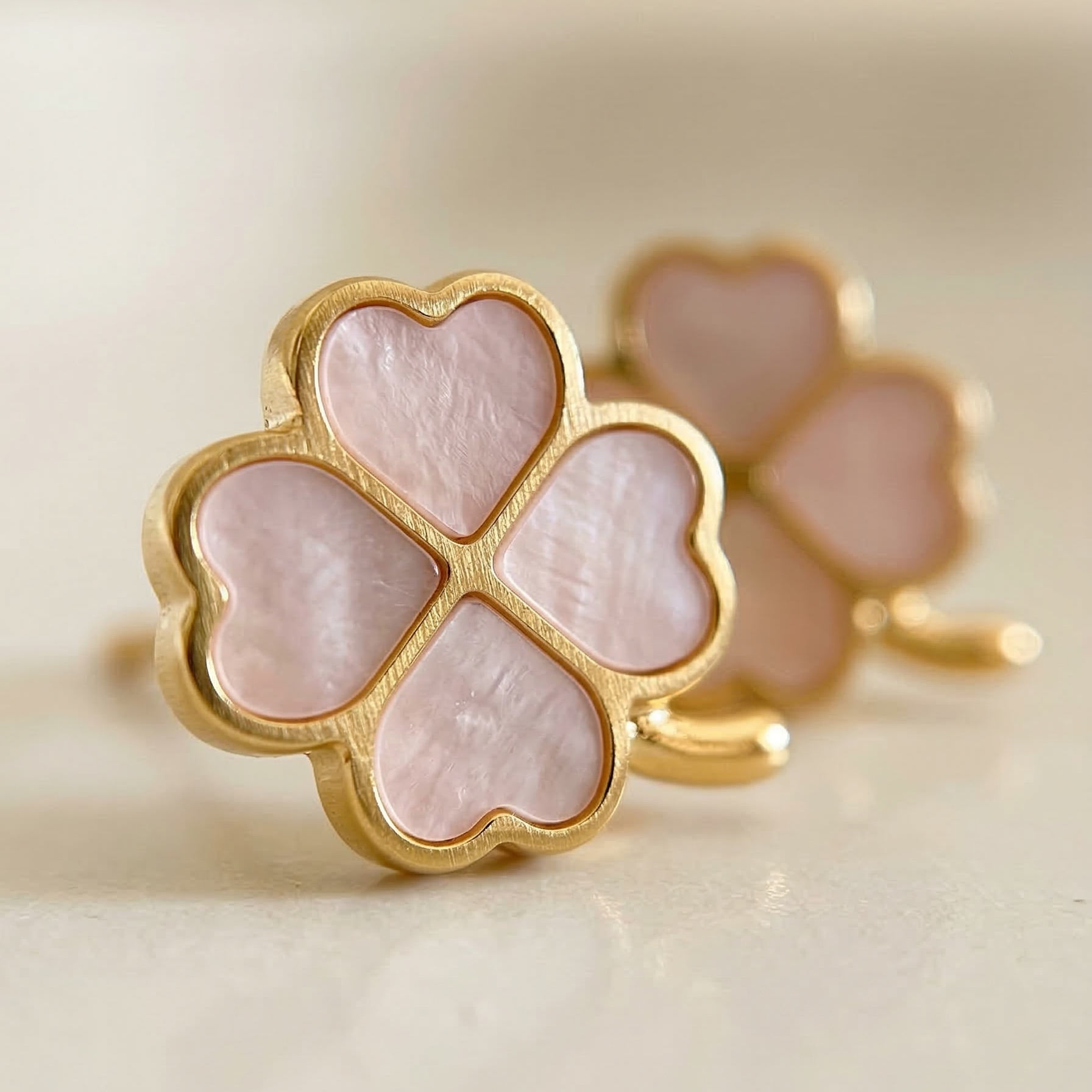 The Rose Clover Studs – 18K Gold Plated Anti-Tarnish Enamel Earrings