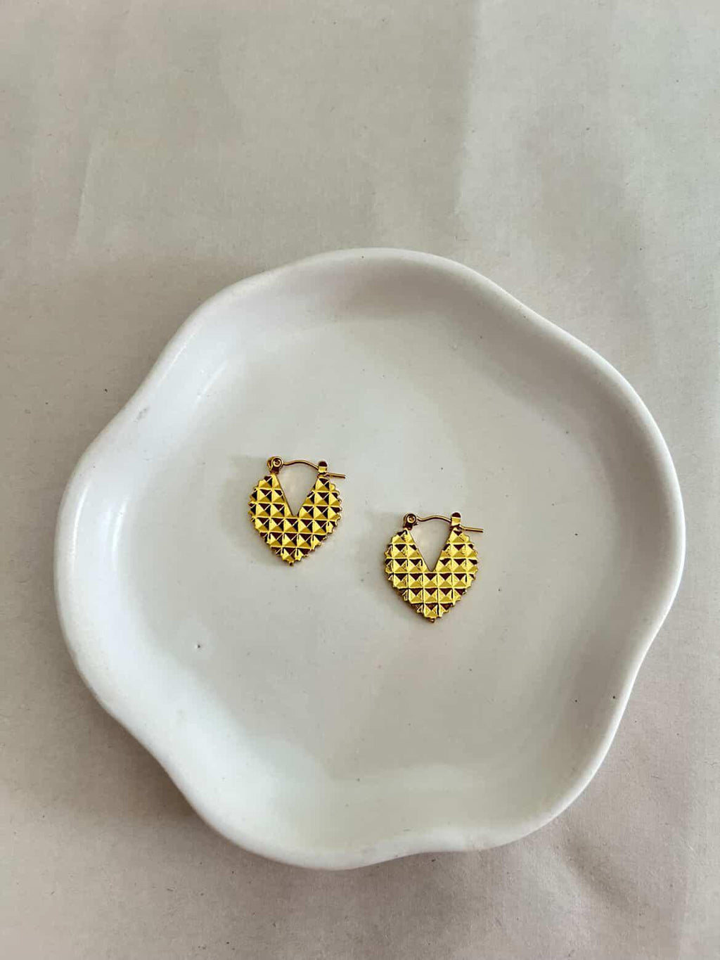 The Prism Heart Hoops – 18K Gold Plated Stainless Steel Anti-Tarnish Earrings